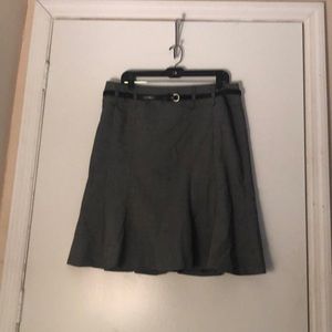 Fit & flare skirt w/faux leather belt, Sz. 14